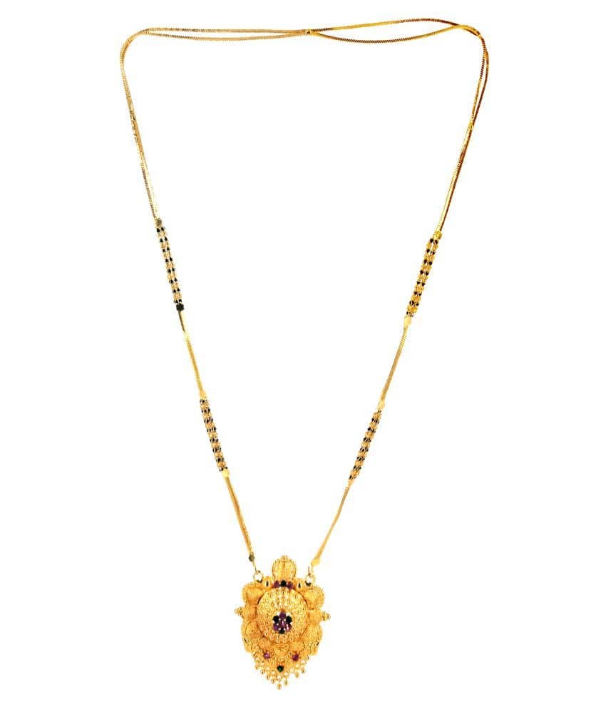 H M  PRODUCT GOLD PLATED ROYAL DESIGN MANGALSUTRA FOR WOMEN-100128