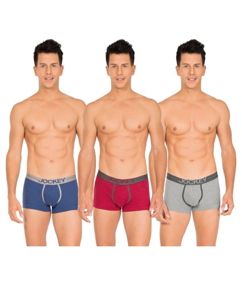Jockey - Multicolor Cotton Blend Men's Trunks ( Pack of 3 ) Jockey - Multicolor Cotton Blend Men's Trunks ( Pack of 3 )