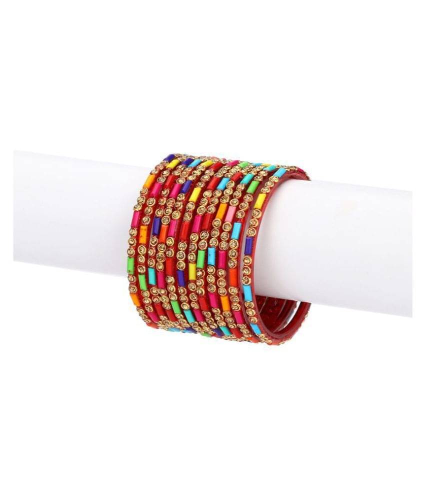    			Afast Designer Colorful Collection Multi 12 Fashion Bangle Set Ornamented With Exclusive Beads-GU1ffw