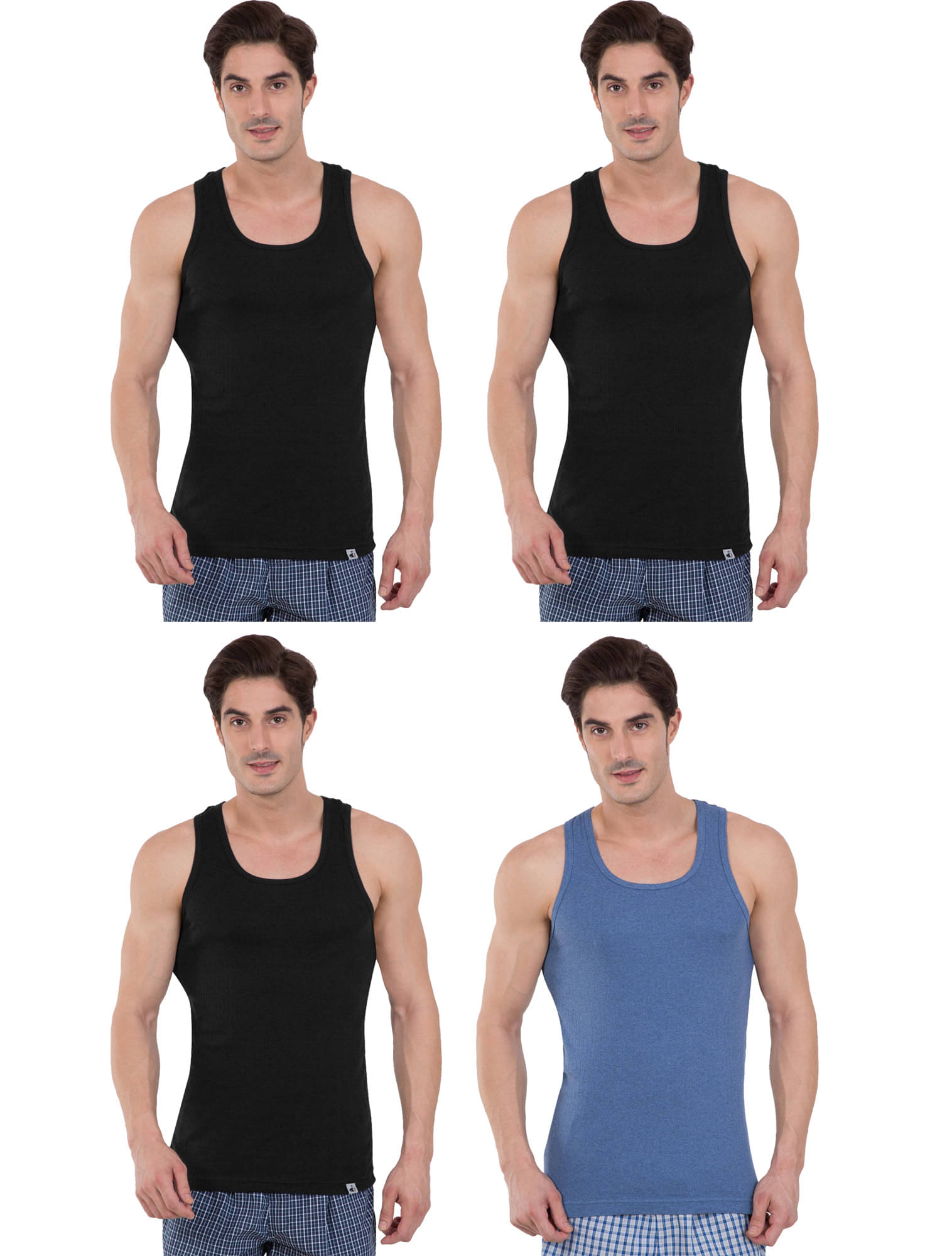 Jockey Multi Sleeveless Vests Pack of 4     			Jockey Multi Sleeveless Vests Pack of 4
