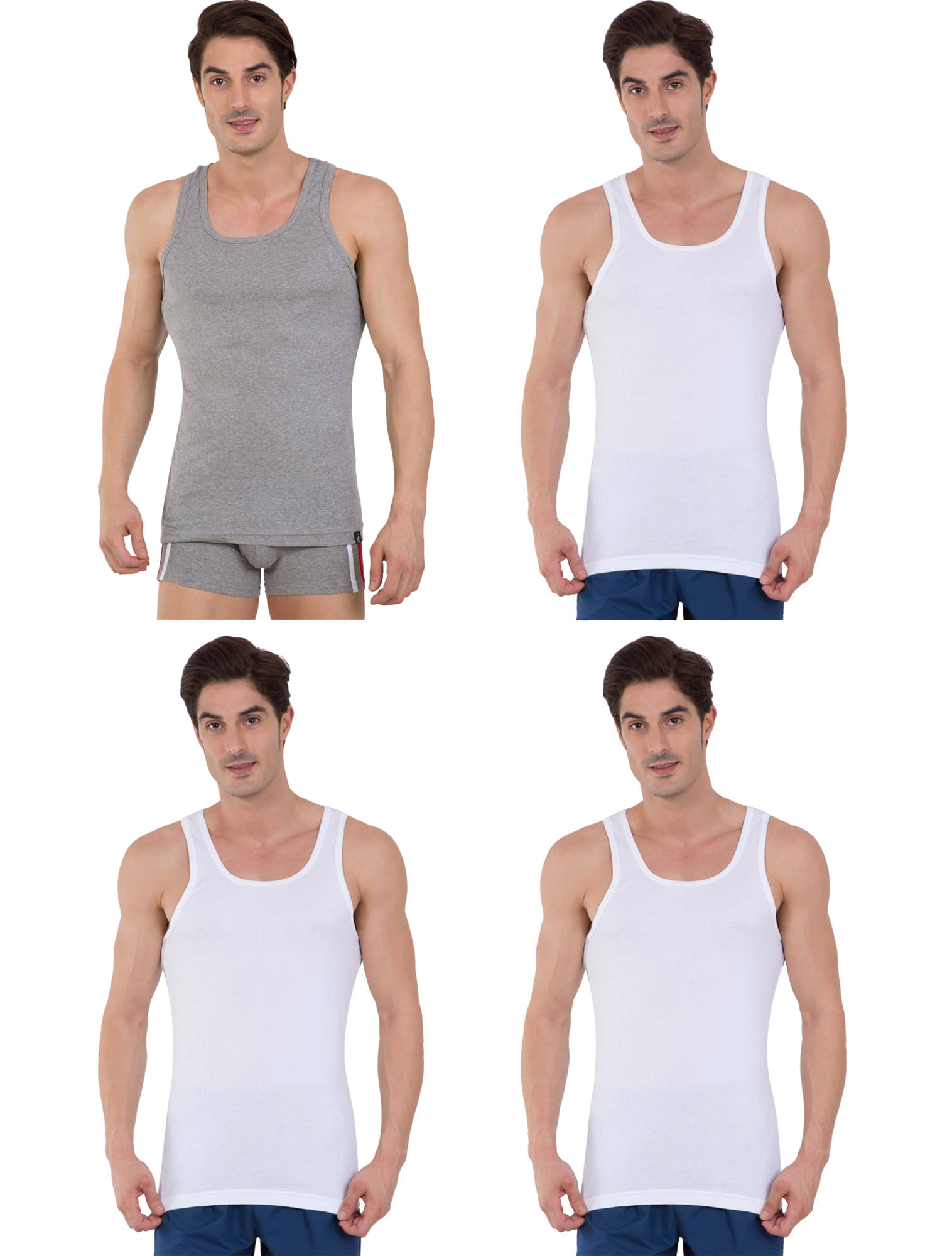 Jockey Multi Sleeveless Vests Pack of 4     			Jockey Multi Sleeveless Vests Pack of 4