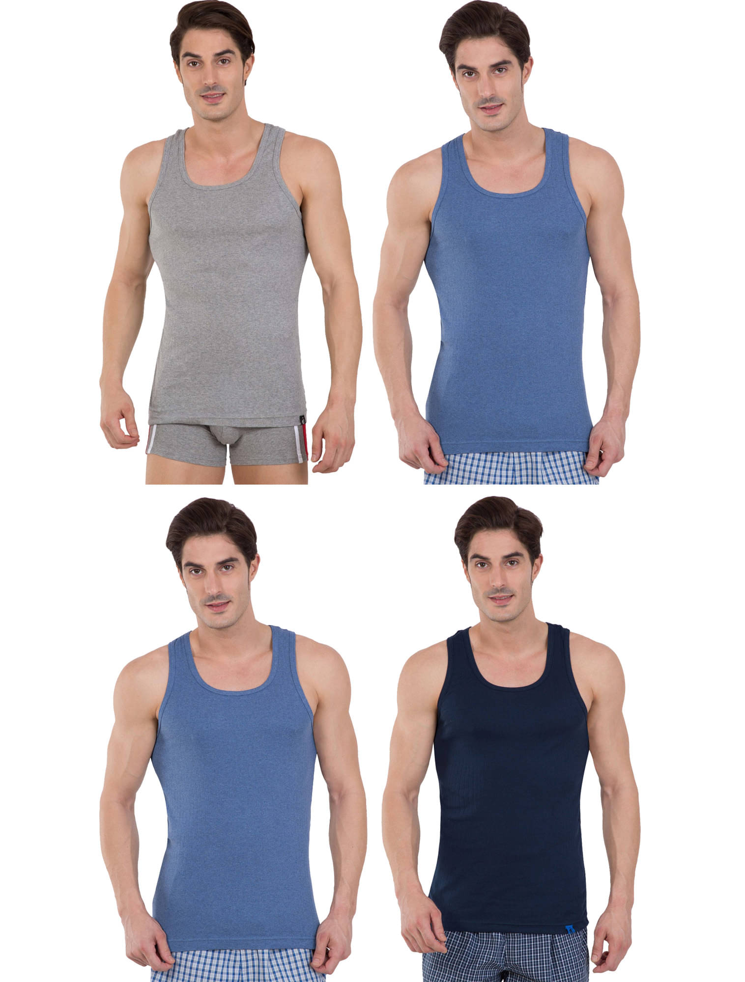     			Jockey Multi Sleeveless Vests Pack of 4