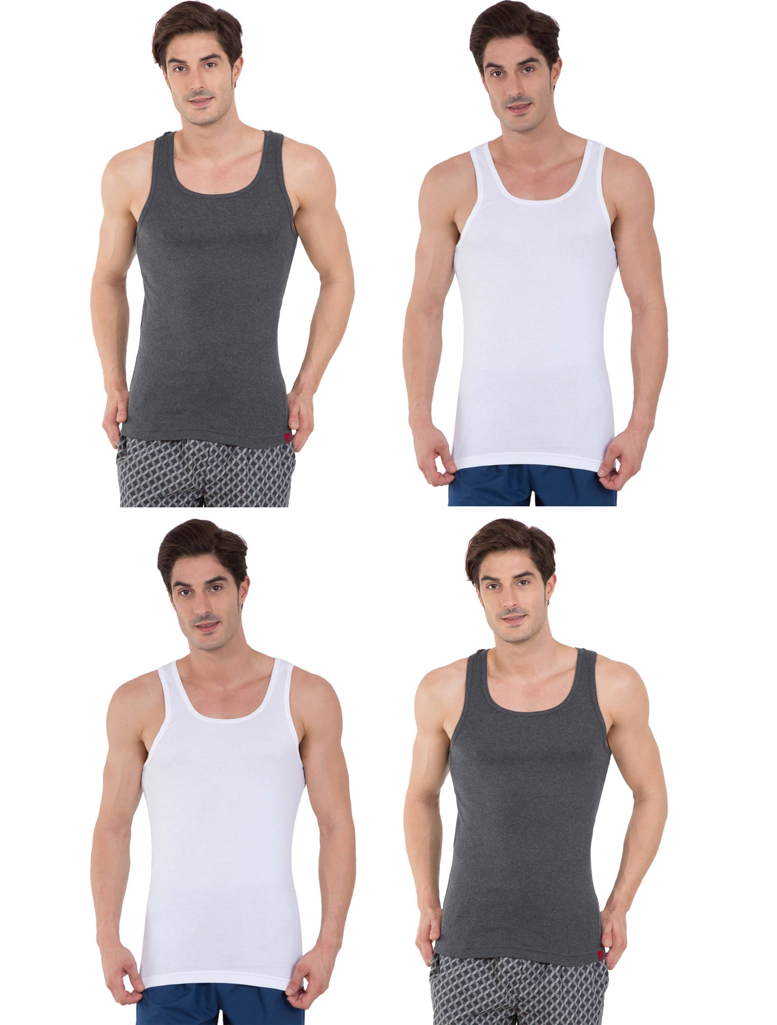 Jockey Multi Sleeveless Vests Pack of 4 Jockey Multi Sleeveless Vests Pack of 4