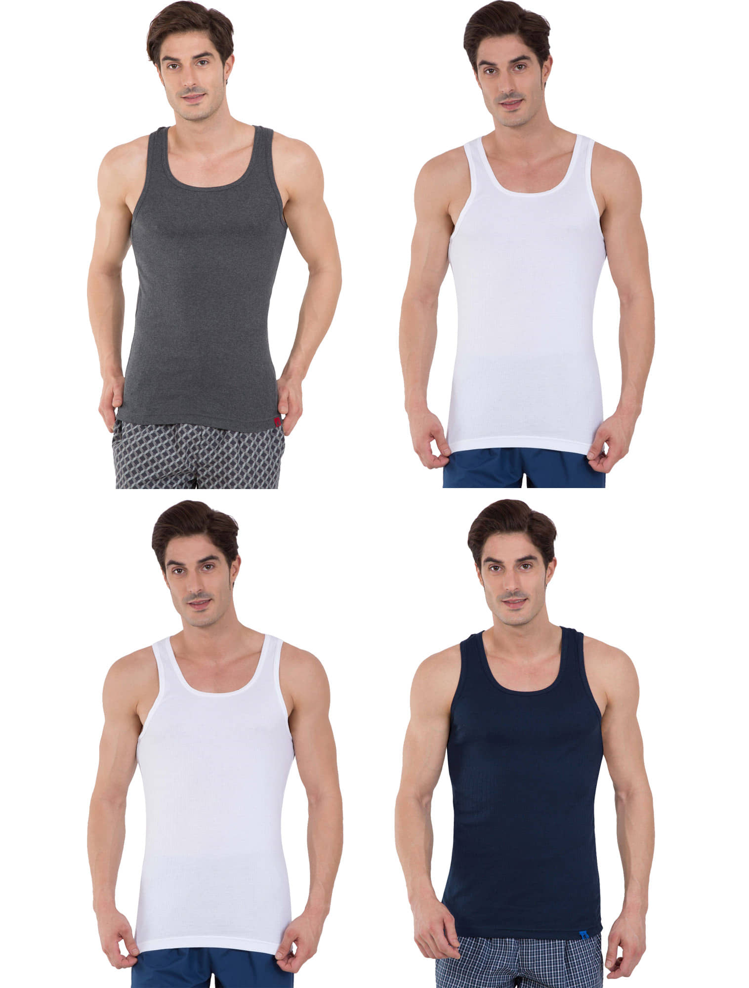 Jockey Multi Sleeveless Vests Pack of 4 - Nightwear & Loungewear | Buy online on ZillyBuy