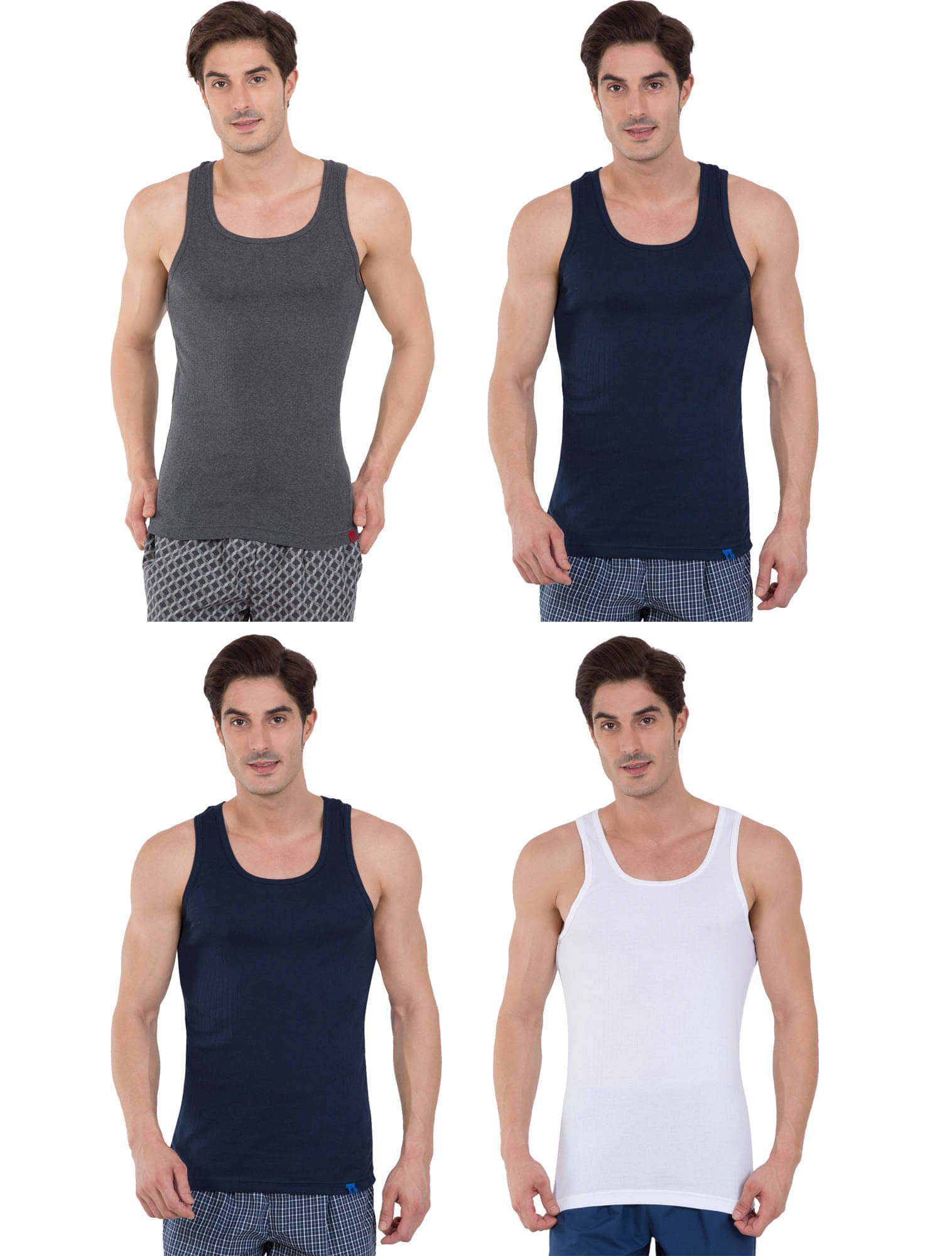 Jockey Multi Sleeveless Vests Pack of 4 Jockey Multi Sleeveless Vests Pack of 4