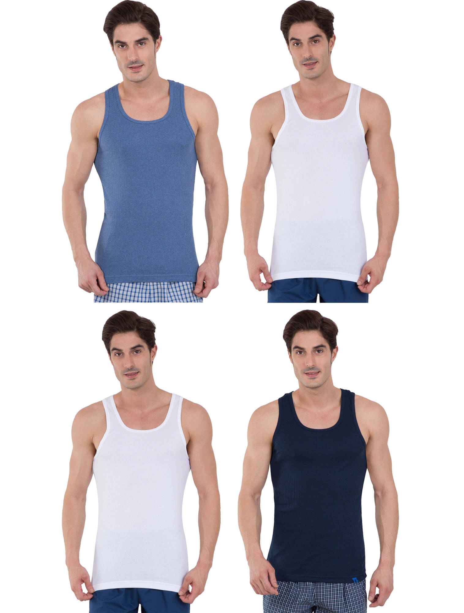     			Jockey Multi Sleeveless Vests Pack of 4
