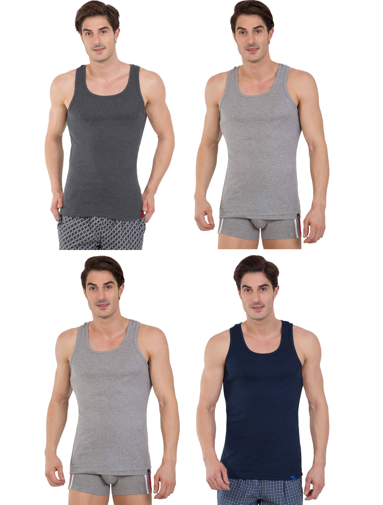 Jockey Multi Sleeveless Vests Pack of 4     			Jockey Multi Sleeveless Vests Pack of 4