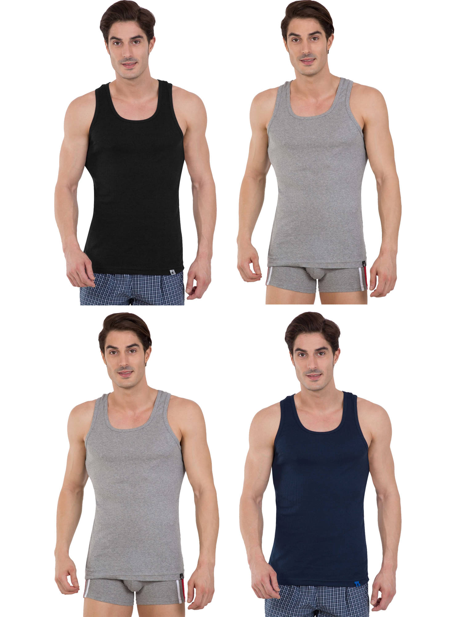 Jockey Multi Sleeveless Vests Pack of 4     			Jockey Multi Sleeveless Vests Pack of 4