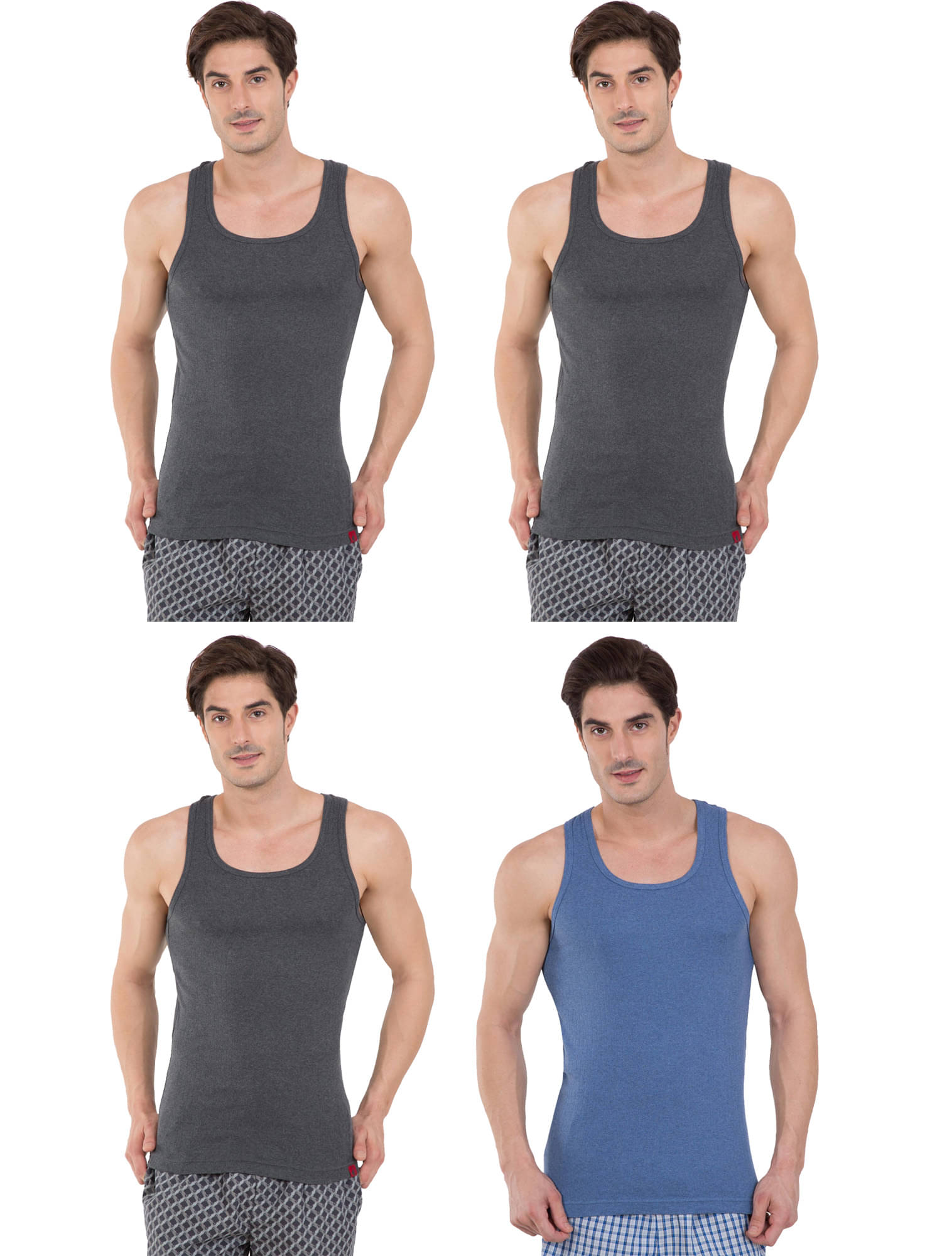     			Jockey Multi Sleeveless Vests Pack of 4