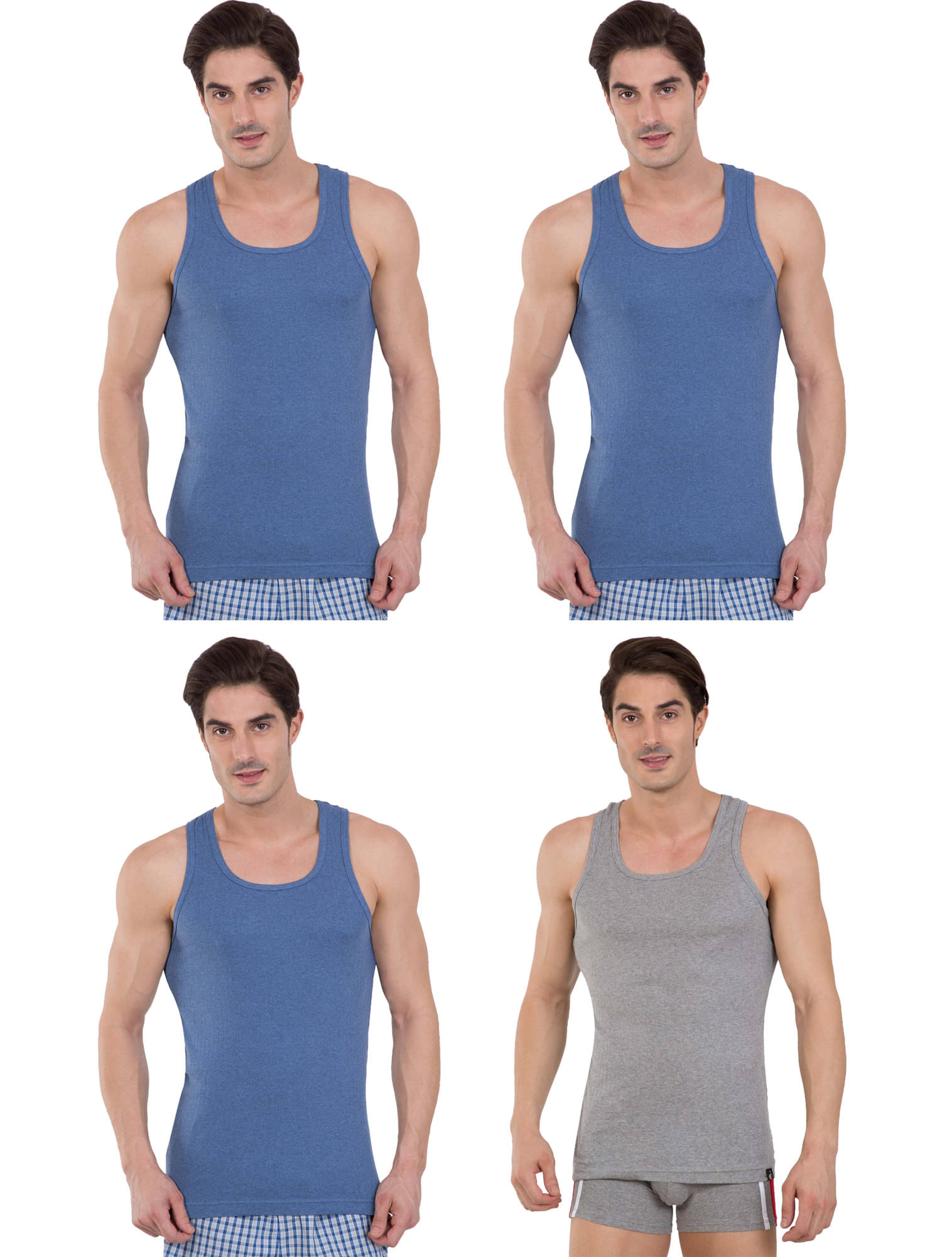 Jockey Multi Sleeveless Vests Pack of 4     			Jockey Multi Sleeveless Vests Pack of 4