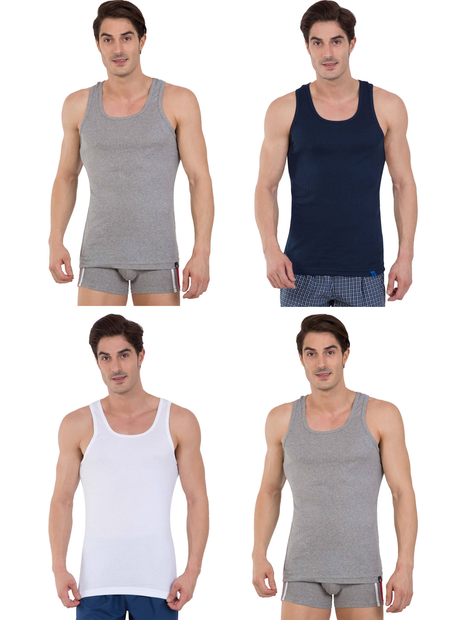 Jockey Multi Sleeveless Vests Pack of 4 Jockey Multi Sleeveless Vests Pack of 4