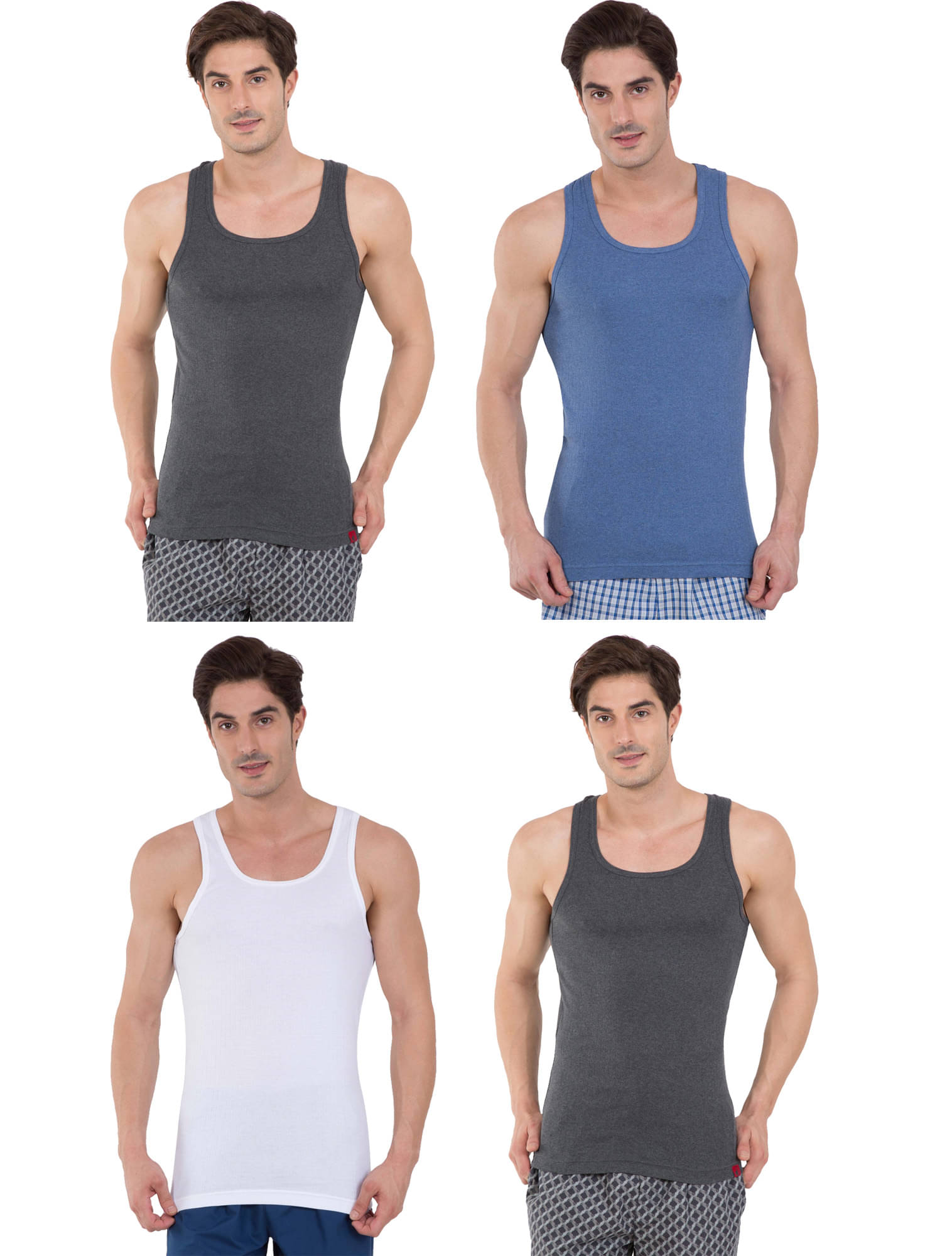     			Jockey Multi Sleeveless Vests Pack of 4