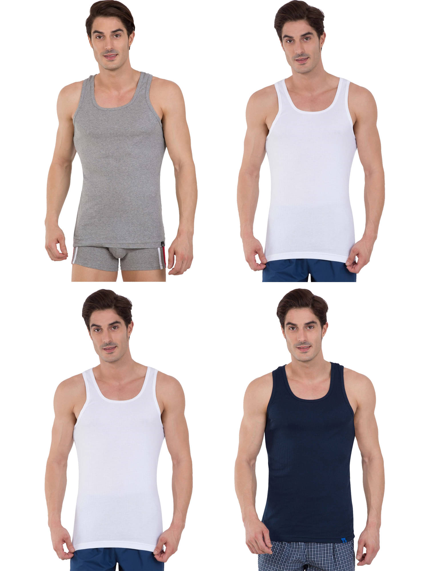 Jockey Multi Sleeveless Vests Pack of 4 Jockey Multi Sleeveless Vests Pack of 4