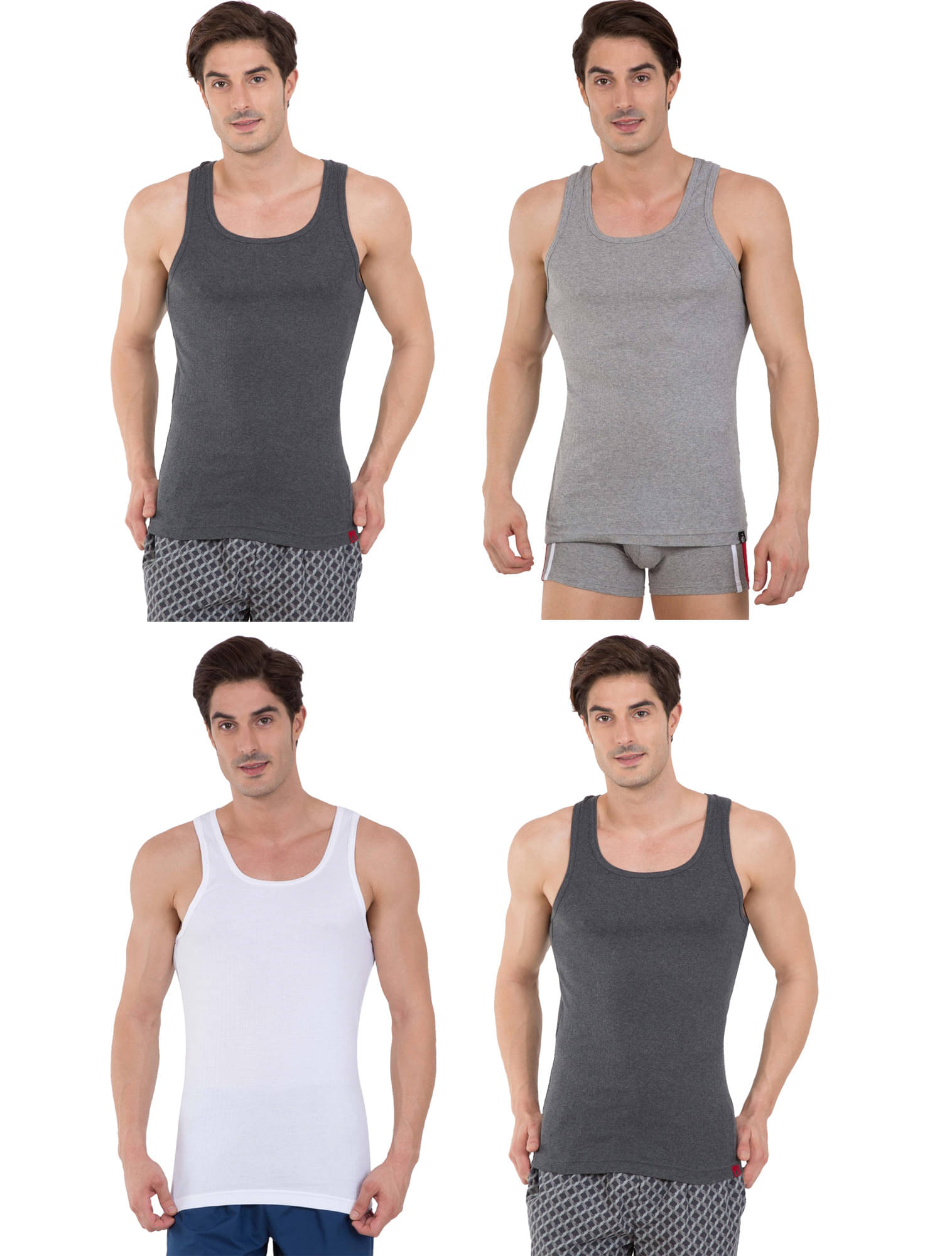 Jockey Multi Sleeveless Vests Pack of 4 Jockey Multi Sleeveless Vests Pack of 4