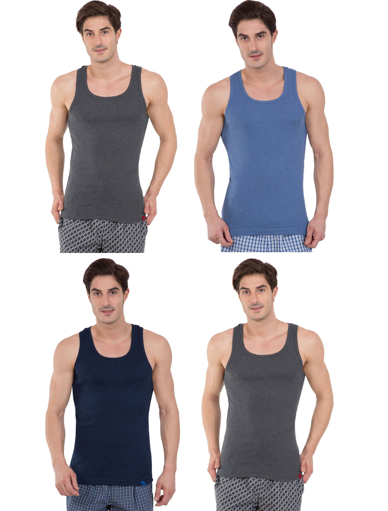 Jockey Multi Sleeveless Vests Pack of 4 Jockey Multi Sleeveless Vests Pack of 4