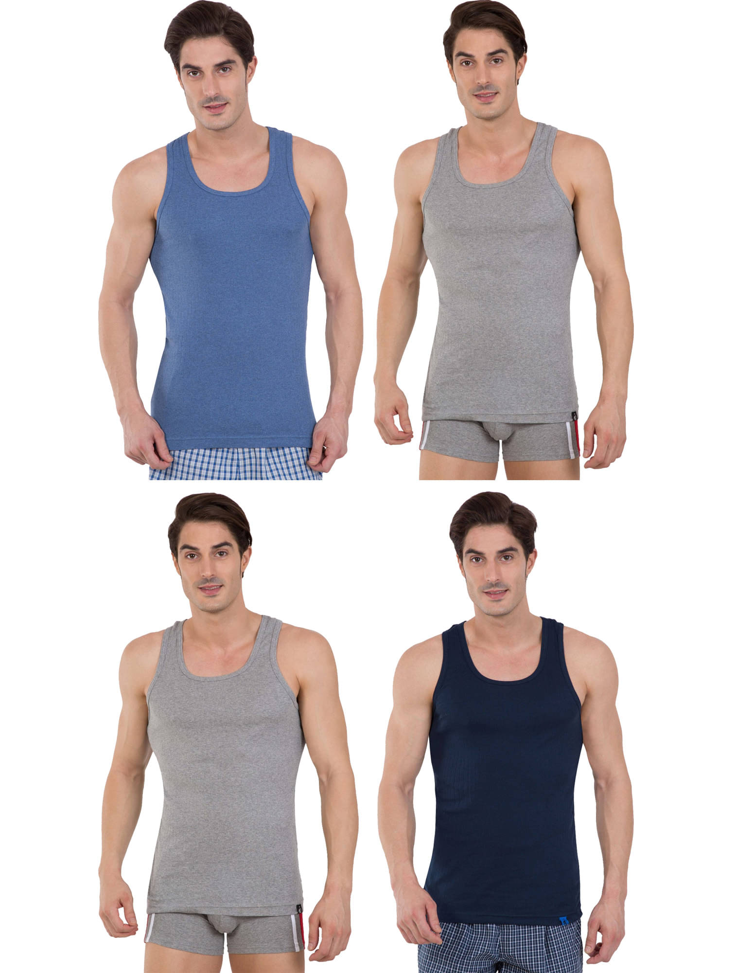     			Jockey Multi Sleeveless Vests Pack of 4