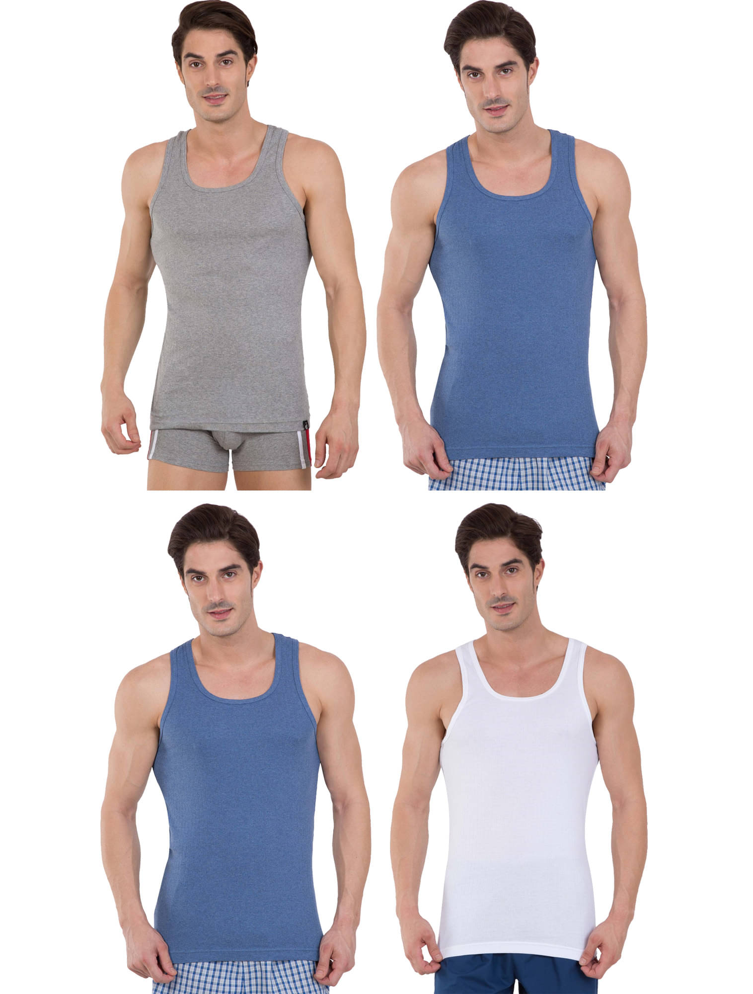 Jockey Multi Sleeveless Vests Pack of 4 Jockey Multi Sleeveless Vests Pack of 4