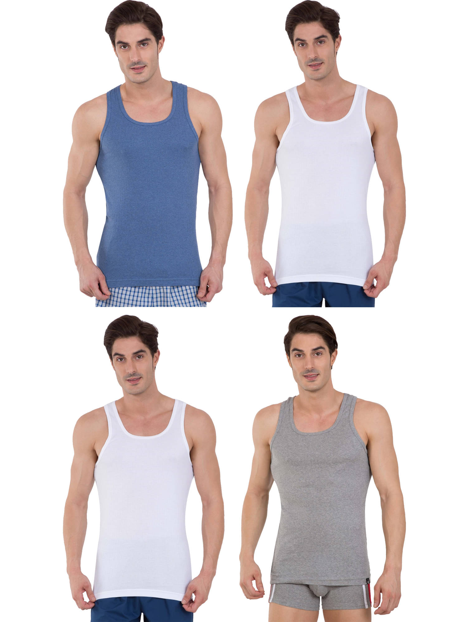 Jockey Multi Sleeveless Vests Pack of 4 Jockey Multi Sleeveless Vests Pack of 4