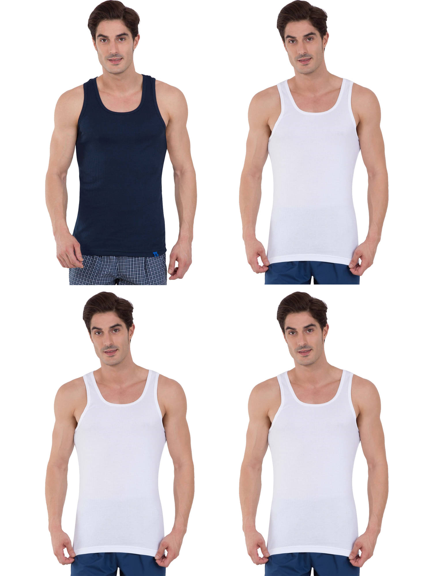 Jockey Multi Sleeveless Vests Pack of 4 Jockey Multi Sleeveless Vests Pack of 4