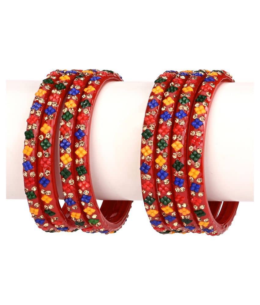Somil - Red Bangle Set (Pack of 1) - Bangles & Bracelets | Buy online on ZillyBuy