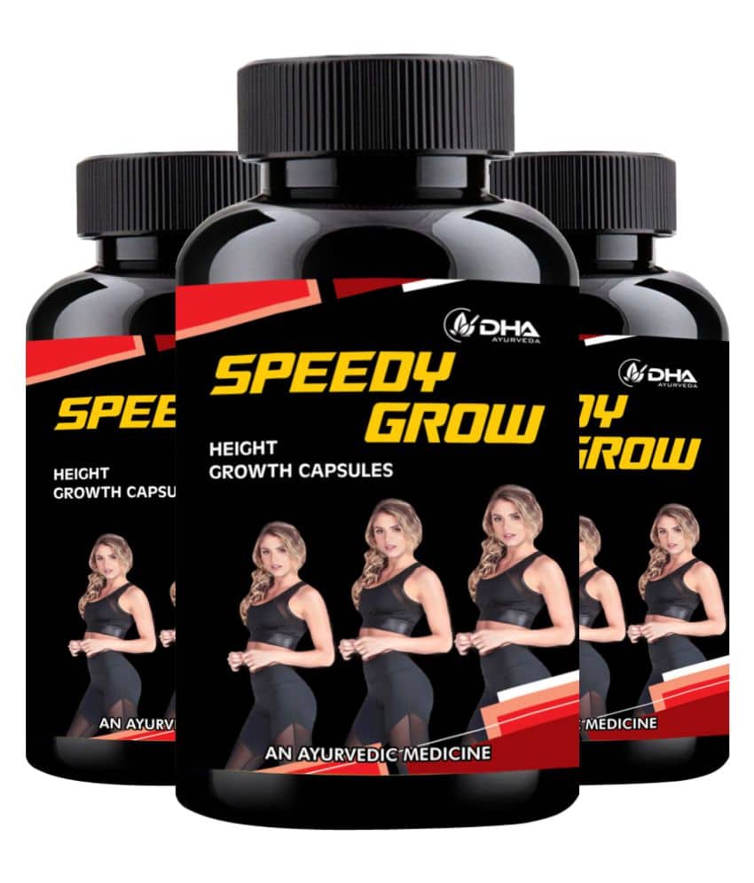 Dha Ayurveda Speedy Grow- Herbal Height Growth Capsule 90 No.S Pack of 3