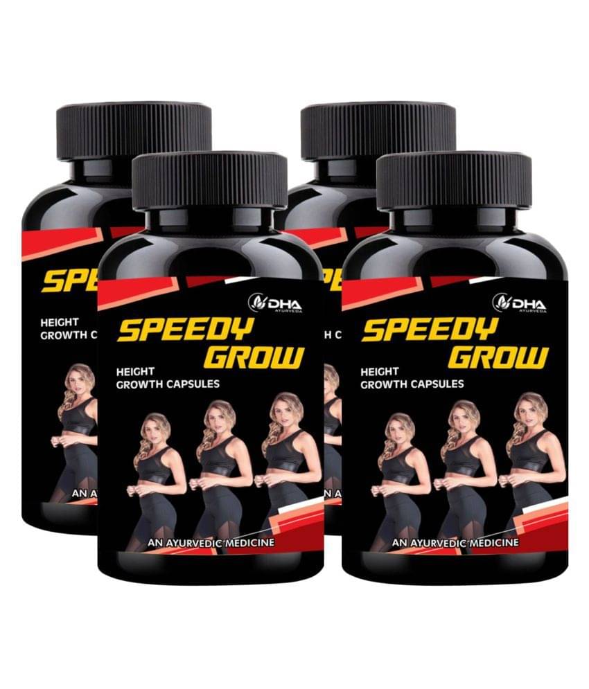 Dha Ayurveda Speedy Grow- Herbal Height Growth Capsule 120 No.S Pack of 4 Dha Ayurveda Speedy Grow- Herbal Height Growth Capsule 120 No.S Pack of 4