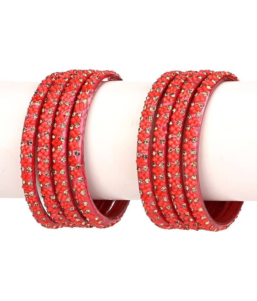 Somil Bridal Wedding Party Collection Festival Glass Kada/ Bangles Set, Pink, 8 Bangles With Box - Bangles & Bracelets | Buy online on ZillyBuy