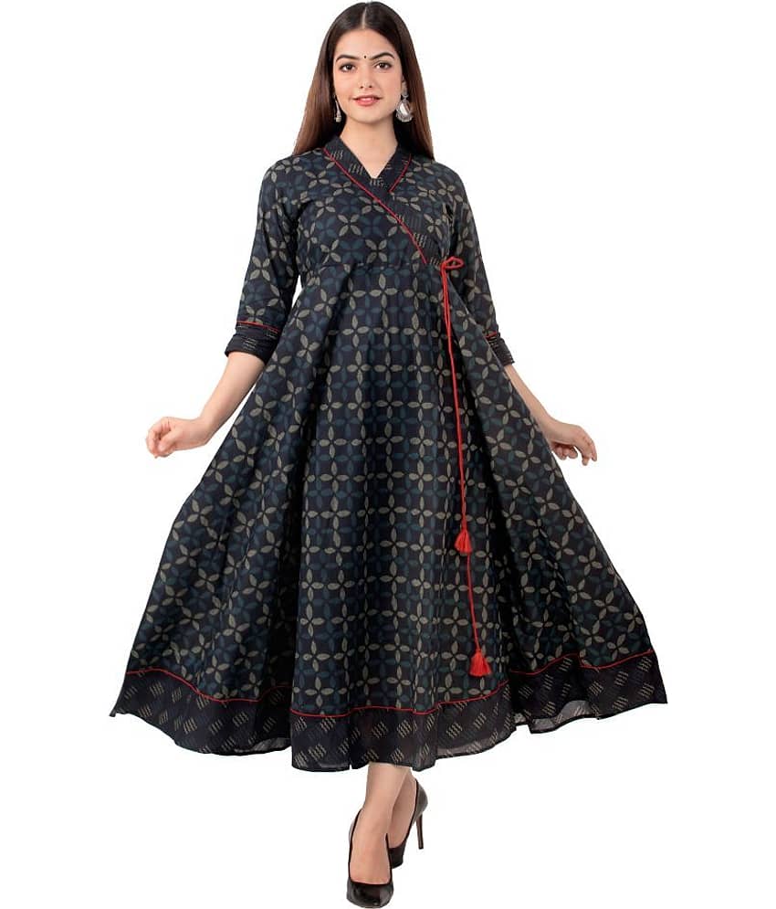 miravan Blue Cotton Angrakha Kurti - Kurtis, Tunics | Buy online on ZillyBuy