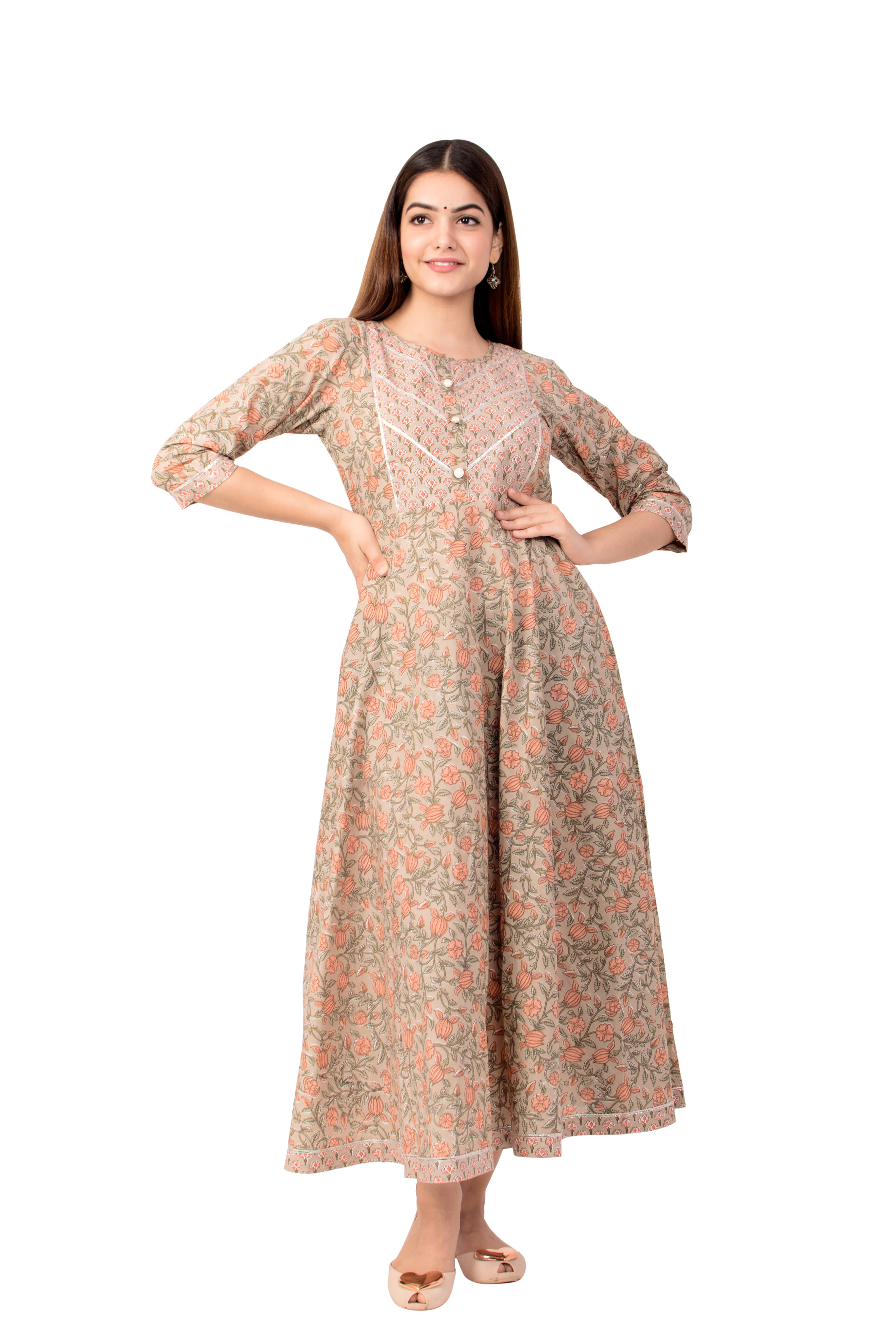 miravan - Multicolor Cotton Women's Anarkali Kurti - Kurtis, Tunics | Buy online on ZillyBuy