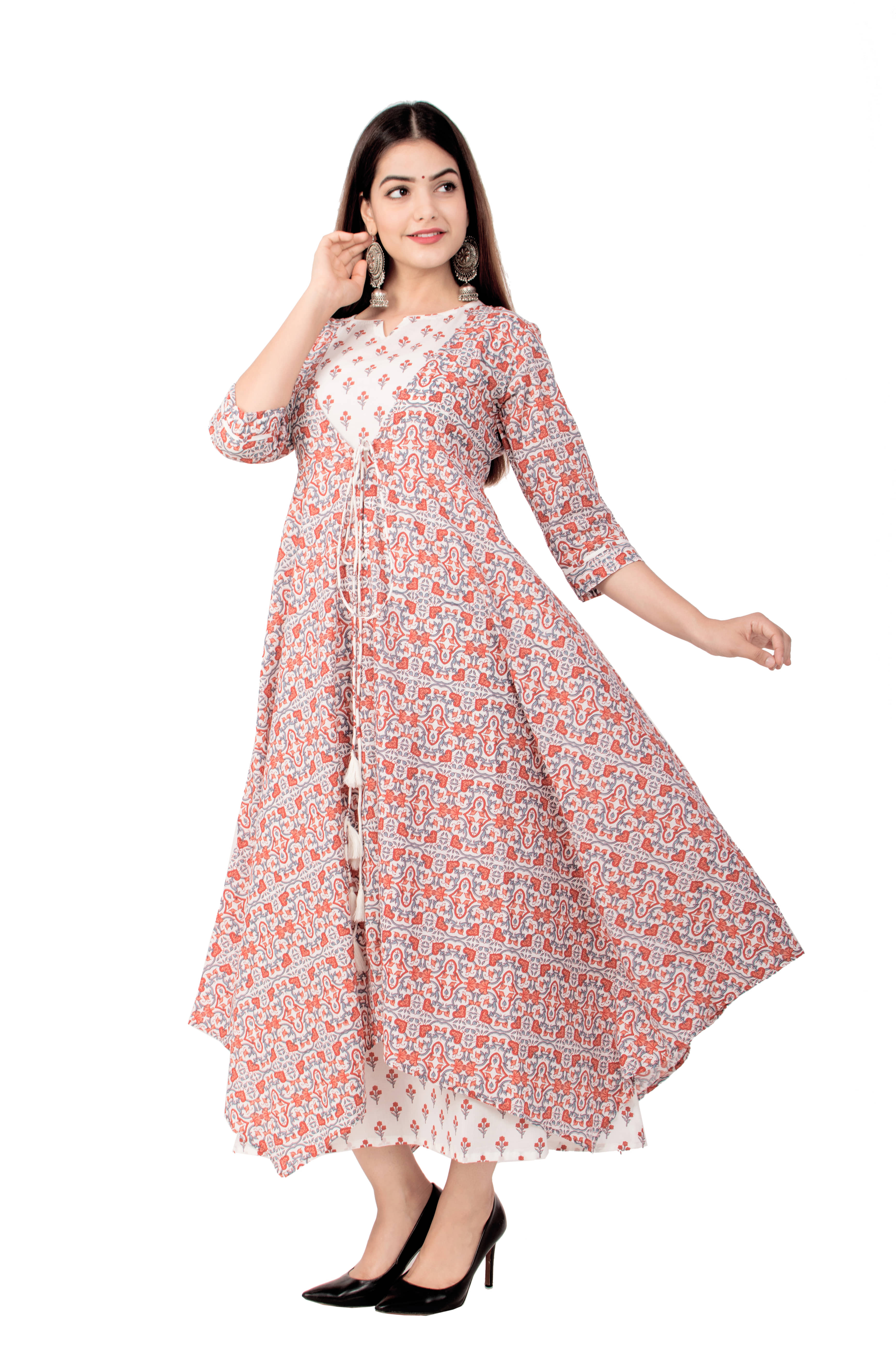 miravan Orange Cotton A-line Kurti - Kurtis, Tunics | Buy online on ZillyBuy