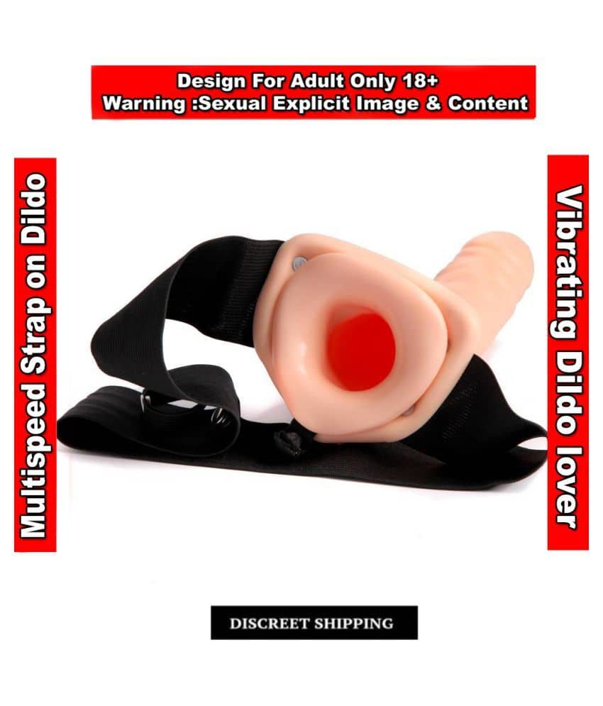 Adultvilla BIG REALISTIC Hollow STRAP DILDO WITH VIBRATOR SEX TOY FOR WOMEN