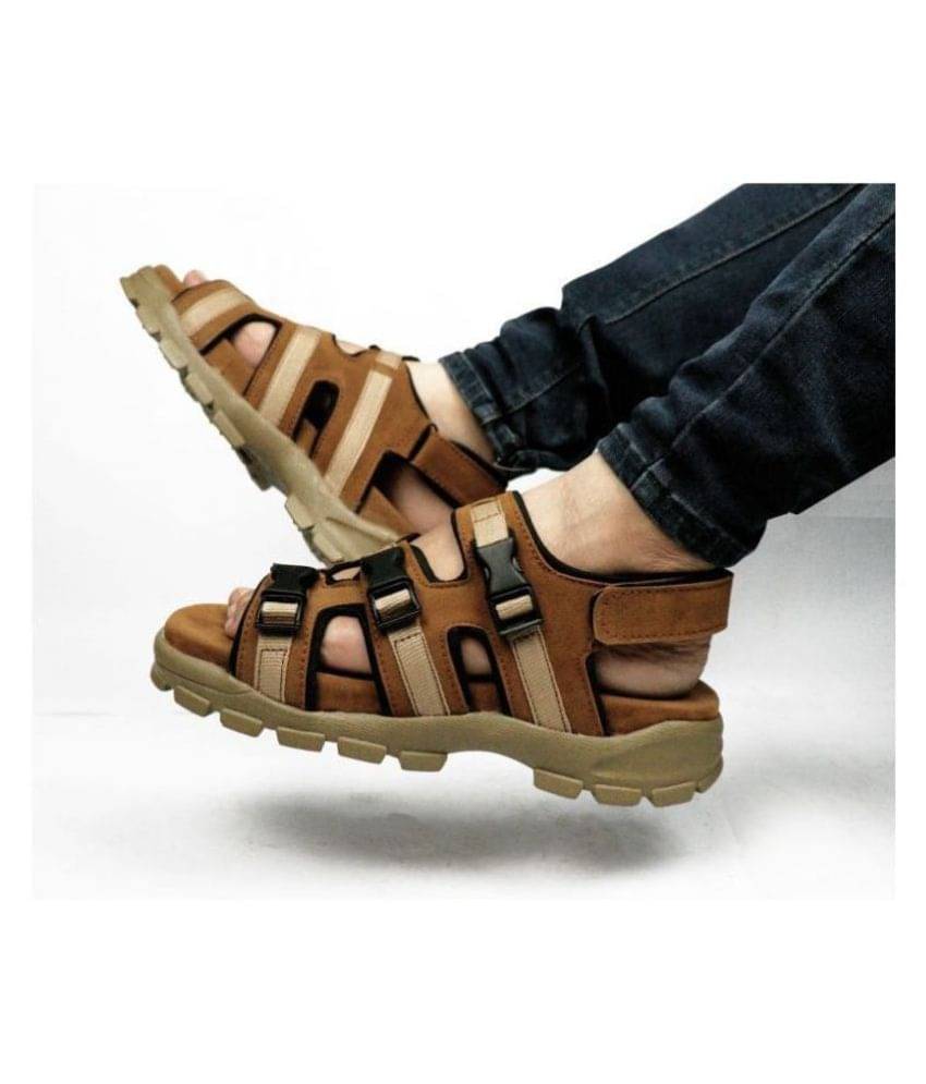     			Fashion Victim Tan Suede Sandals