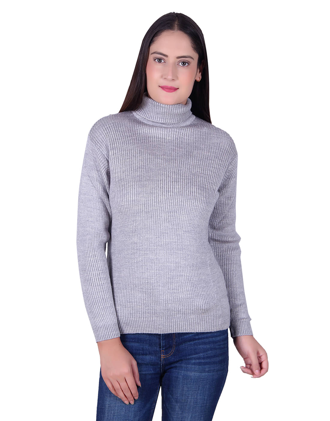     			Ogarti Women Acrylic Round Neck Pullover ( Grey )