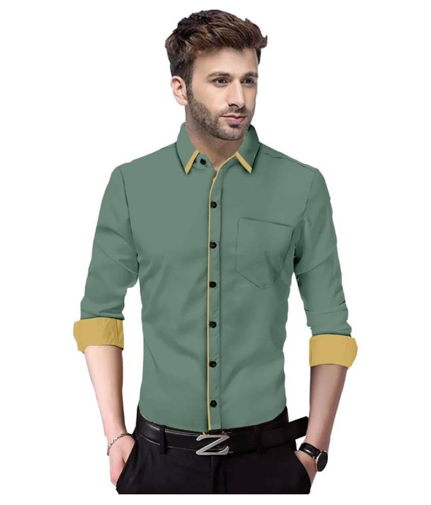P&V CREATIONS Cotton Blend Slim Fit Solids Men's Casual Shirt - Grey ( Pack of 1 ) P&V CREATIONS Cotton Blend Slim Fit Solids Men's Casual Shirt - Grey ( Pack of 1 )