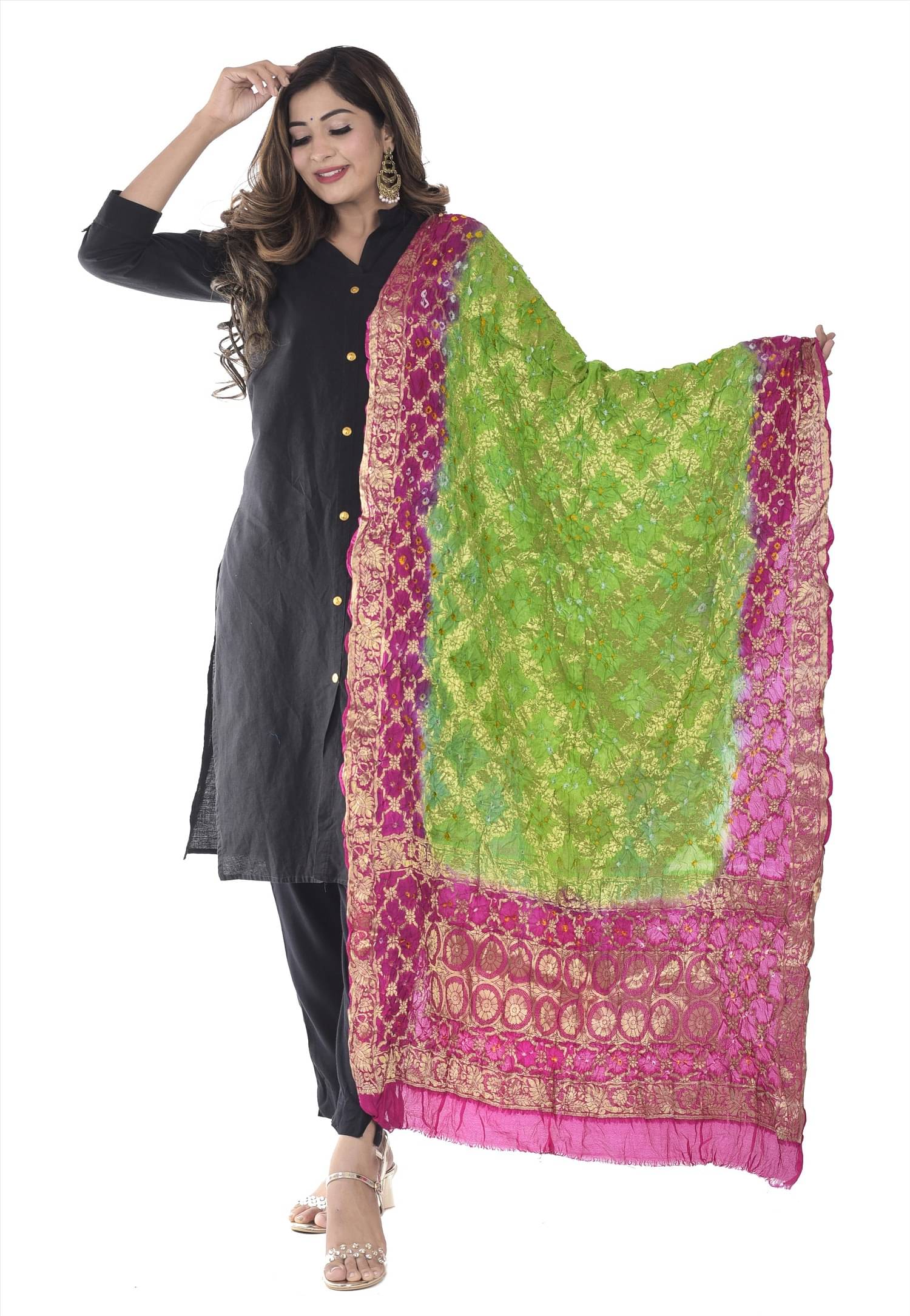 Raj Green Banarasi Silk Dupatta Raj Green Banarasi Silk Dupatta