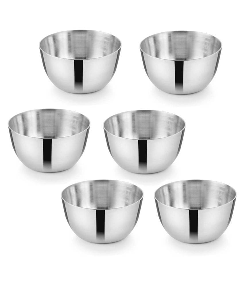 bartan hub 6 Pcs Stainless Steel Dessert Bowl 200 mL bartan hub 6 Pcs Stainless Steel Dessert Bowl 200 mL
