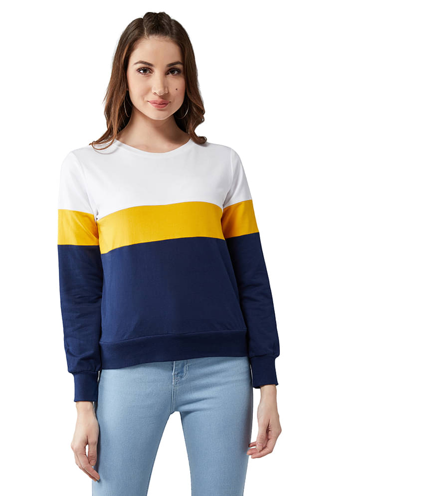     			Dolce Crudo Women Cotton Round Neck Sweatshirt ( Multicolor )