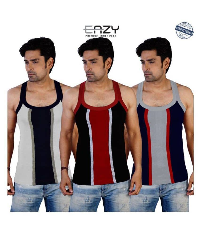 Eazy Multi Sleeveless Vests Pack of 3 - Nightwear & Loungewear | Buy online on ZillyBuy