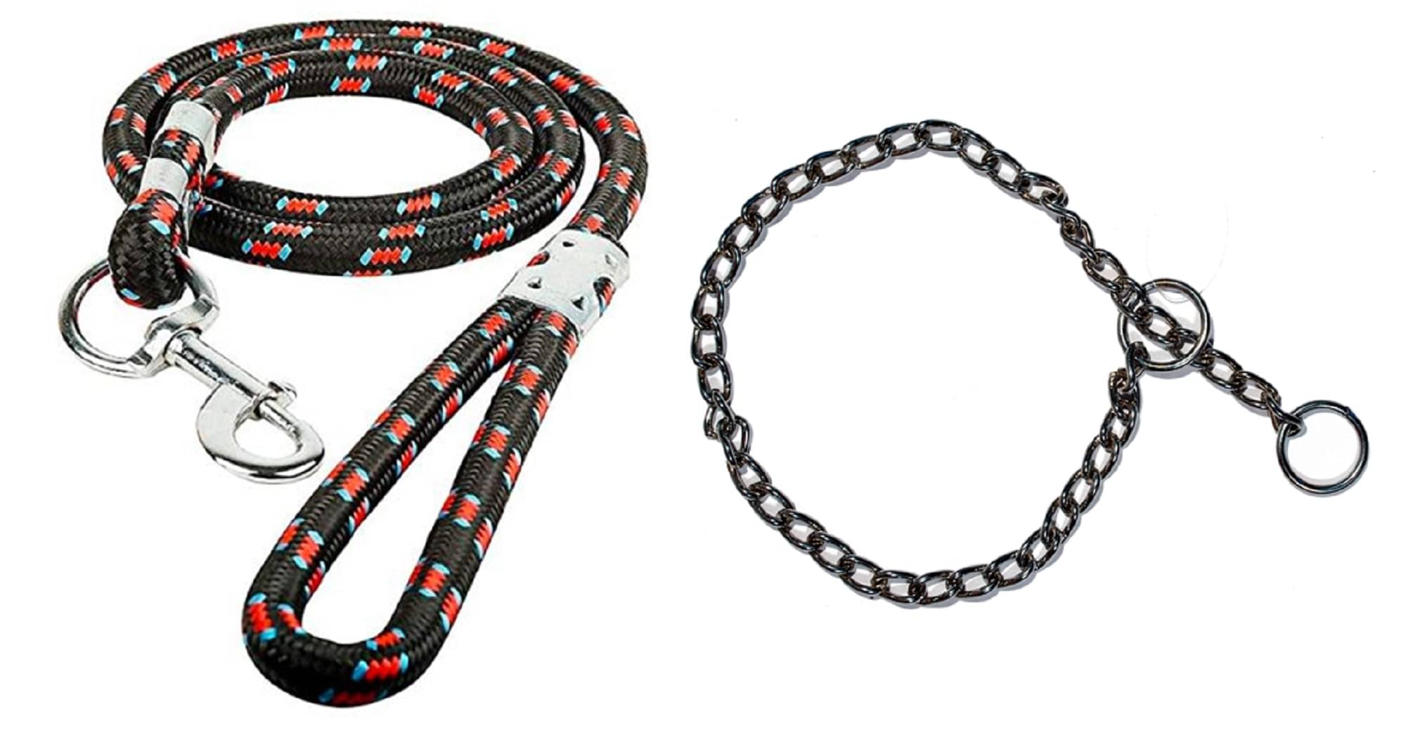     			Tame Love Combo Choke Collar Dog Rope Training Leash for large breed with Strong Cast Hook (18mm)