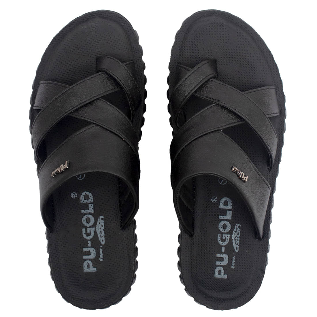     			ASIAN Black Men's Leather Slipper