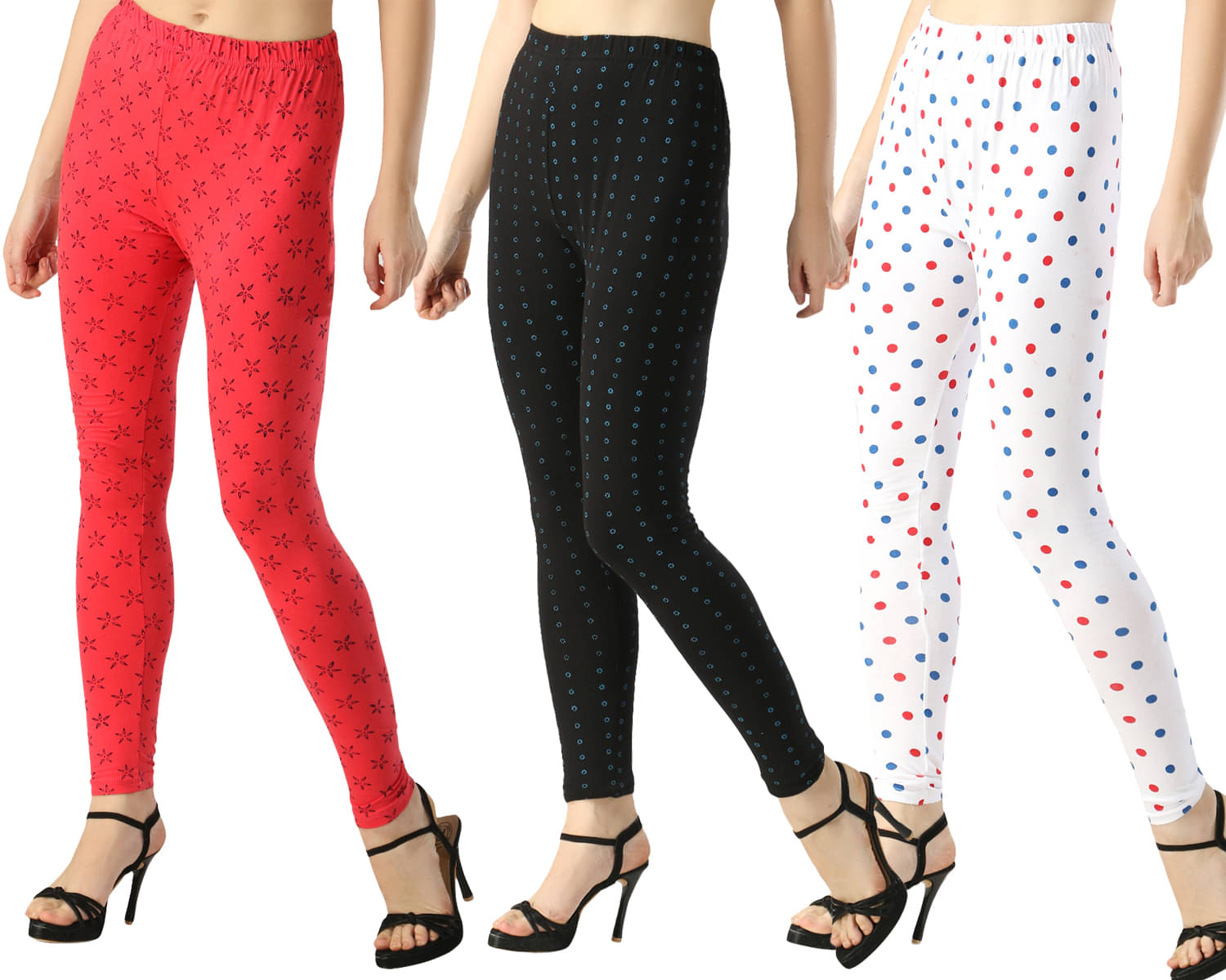     			FnMe - Red Cotton Women's Leggings ( Pack of 3 )