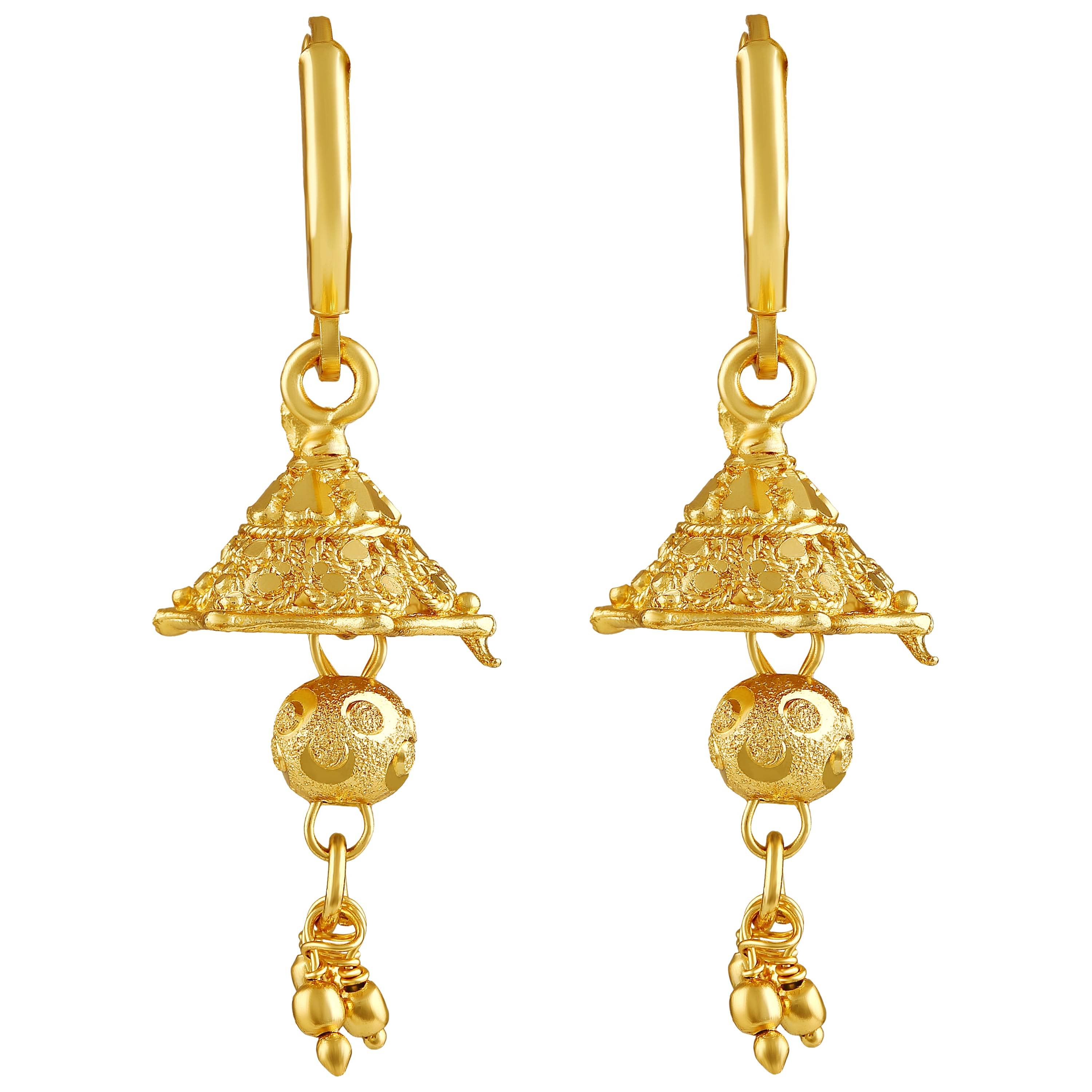     			Asmitta Daily wear Gold toned Jhumki/Hoop Earring for Women and Girls