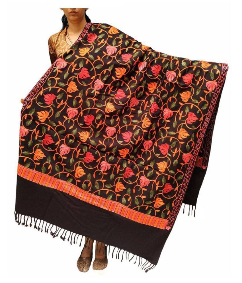 Varun Cloth House Black Ari Embroidery Shawl     			Varun Cloth House Black Ari Embroidery Shawl
