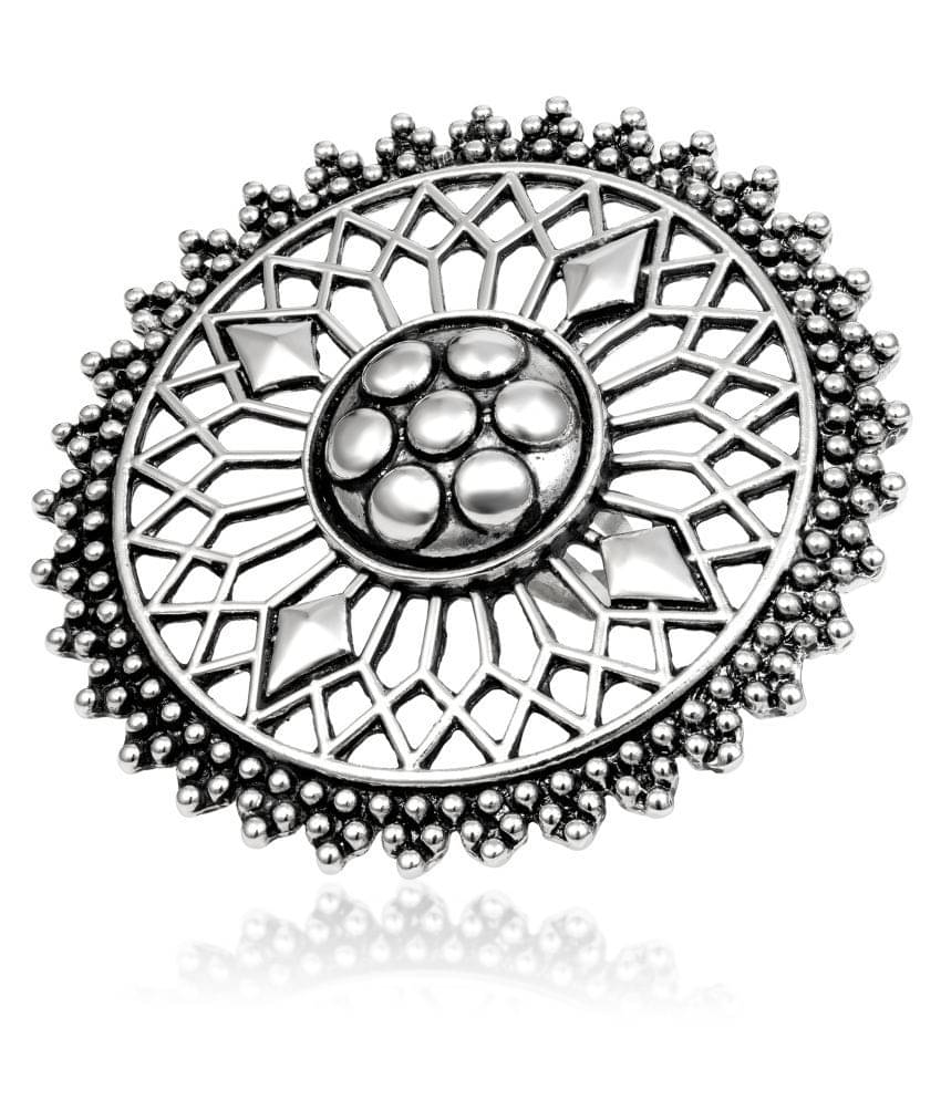     			Asmitta Oxidised Silver Adjustable Big Finger Ring for women and Girls