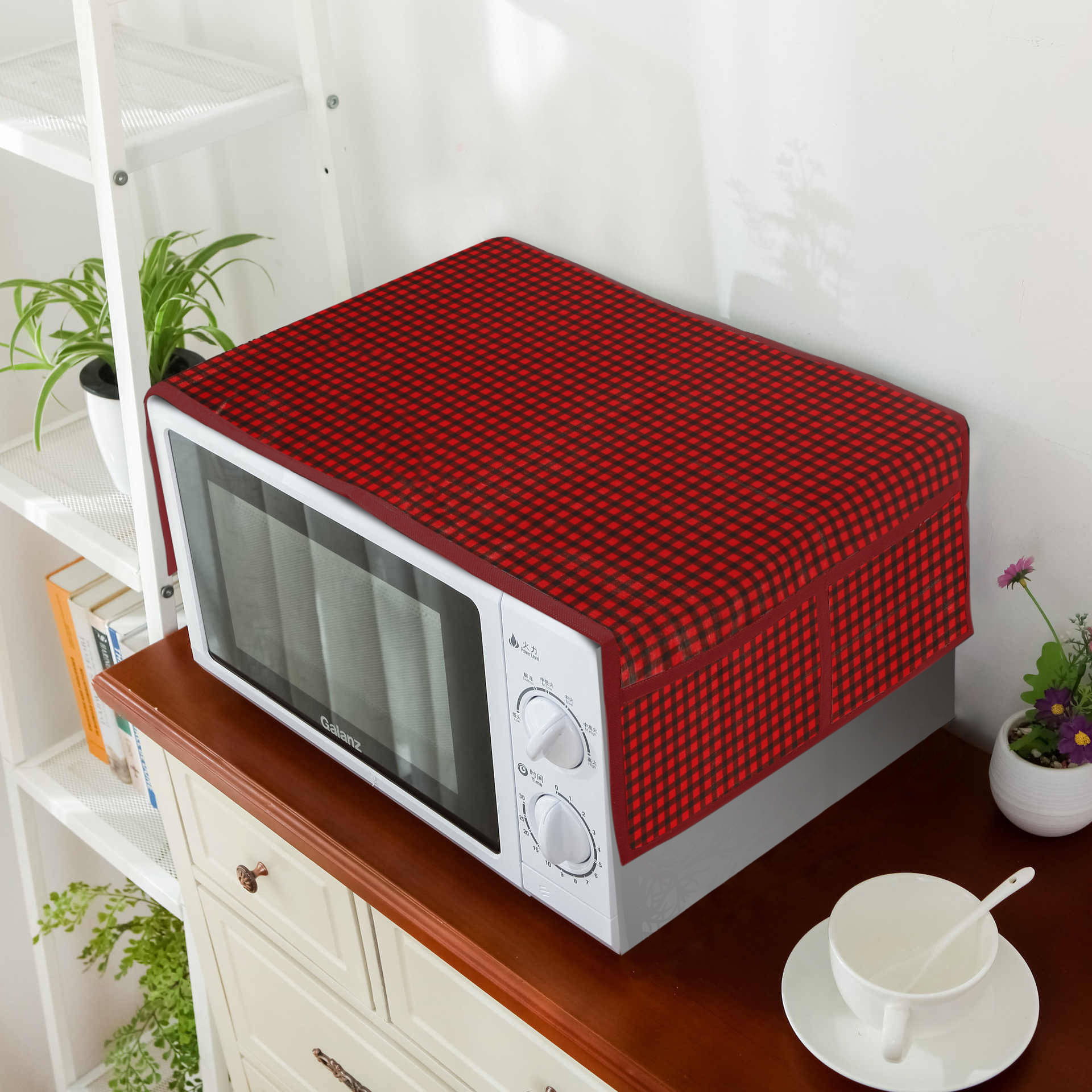 E-Retailer Single PVC Red Microwave Oven Cover - E-Retailer Single PVC Red Microwave Oven Cover -