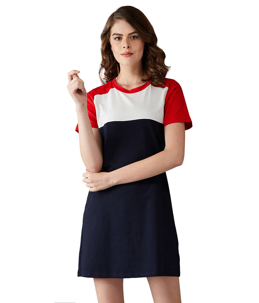    			Dolce Crudo Women Cotton T-shirt Dress ( Multi Color )