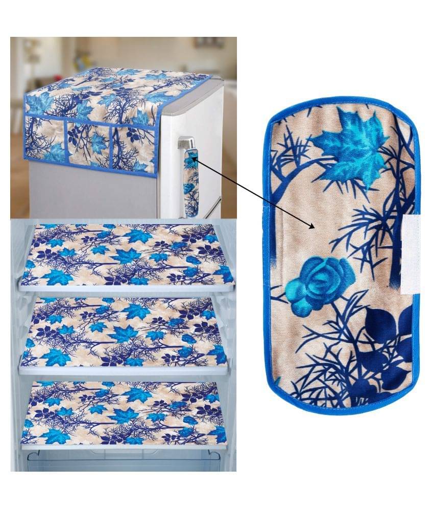 E-Retailer Set of 5 PVC Blue Fridge Top Cover E-Retailer Set of 5 PVC Blue Fridge Top Cover