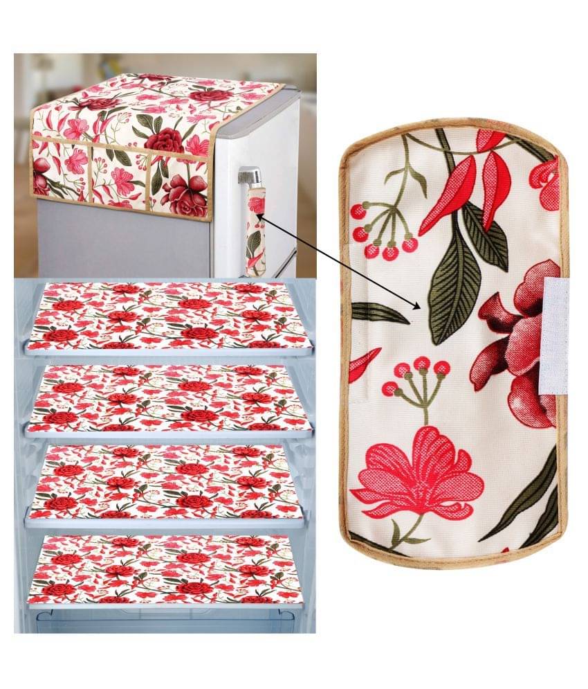 E-Retailer Set of 6 PVC Red Fridge Top Cover E-Retailer Set of 6 PVC Red Fridge Top Cover