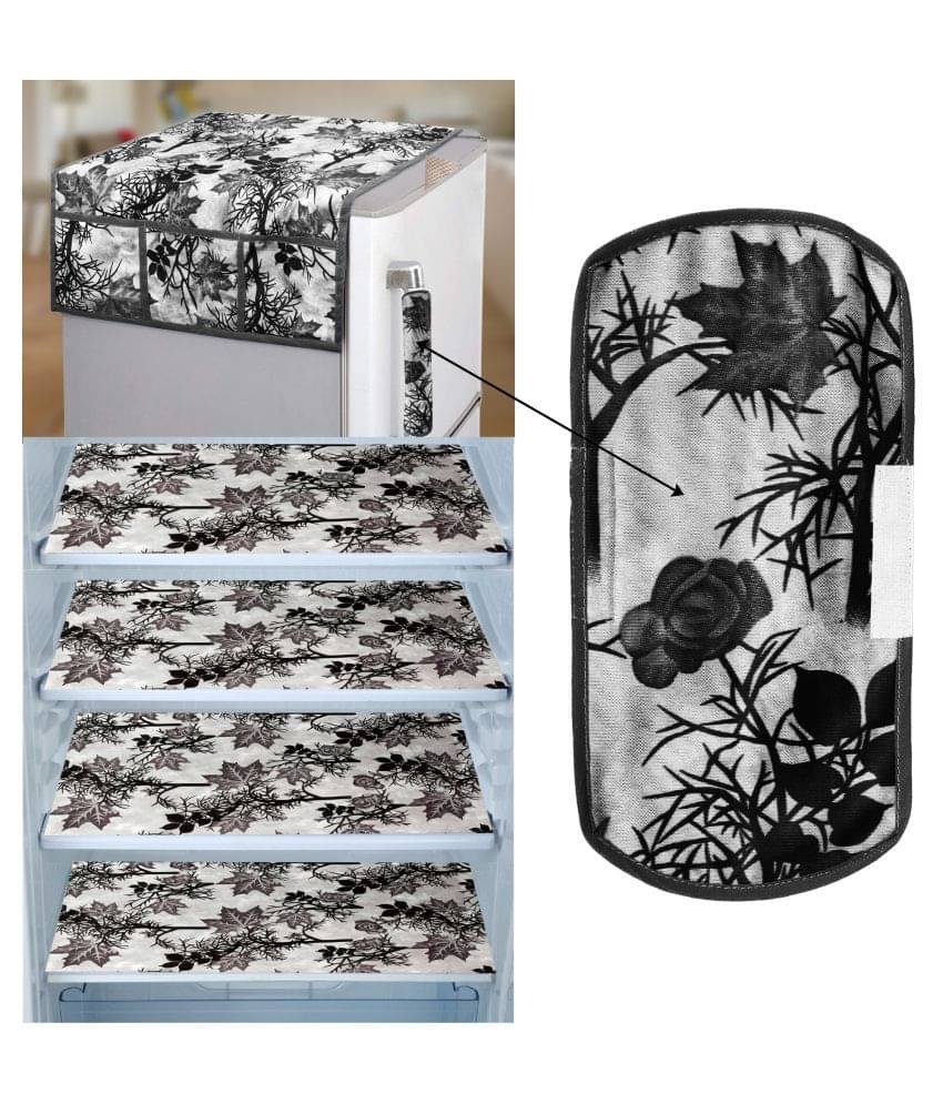 E-Retailer Set of 6 PVC Black Fridge Top Cover E-Retailer Set of 6 PVC Black Fridge Top Cover