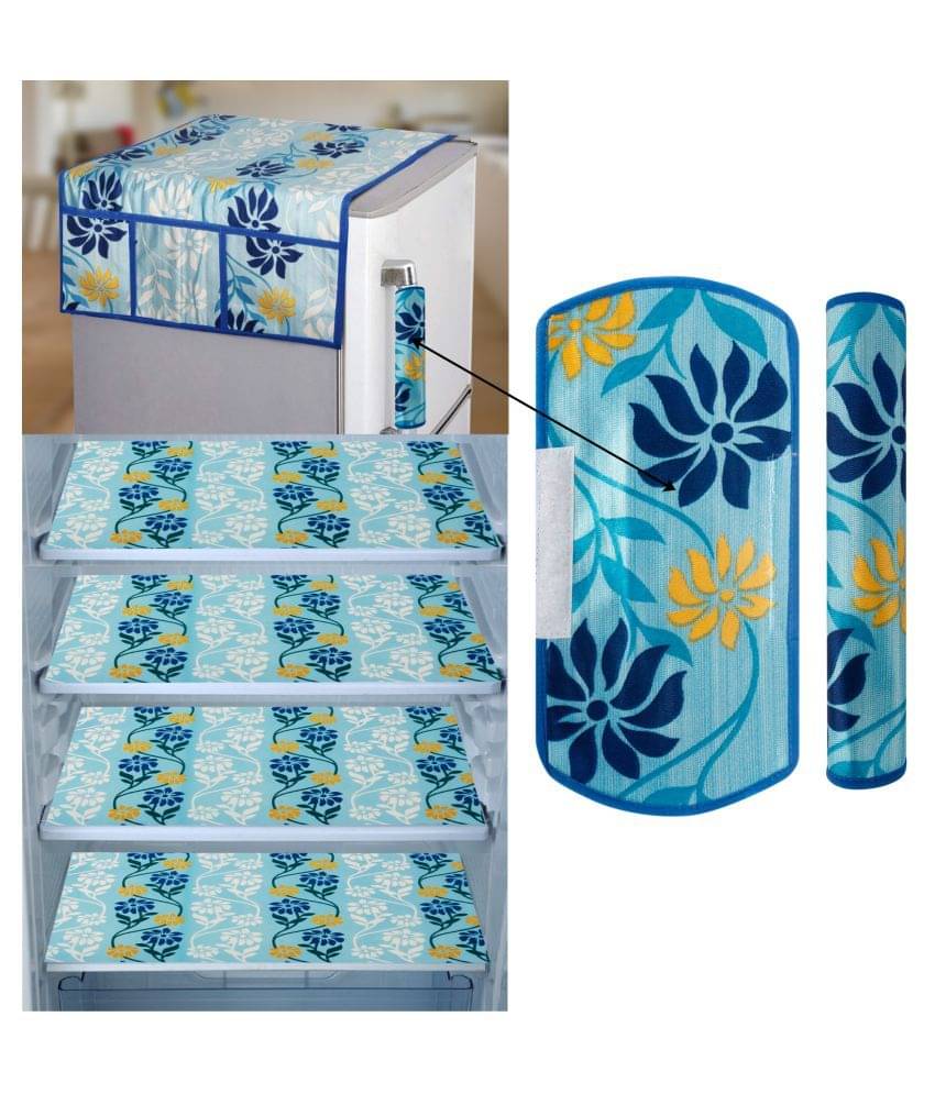     			E-Retailer Set of 7 PVC Blue Fridge Top Cover